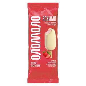 Эскимо со вкусом клубники в белой глазури